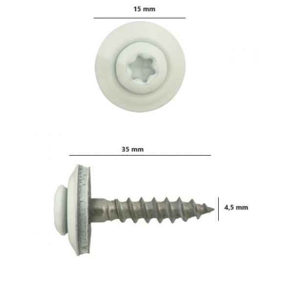 Spenglerschrauben mit Dichtscheibe Edelstahl Weiß